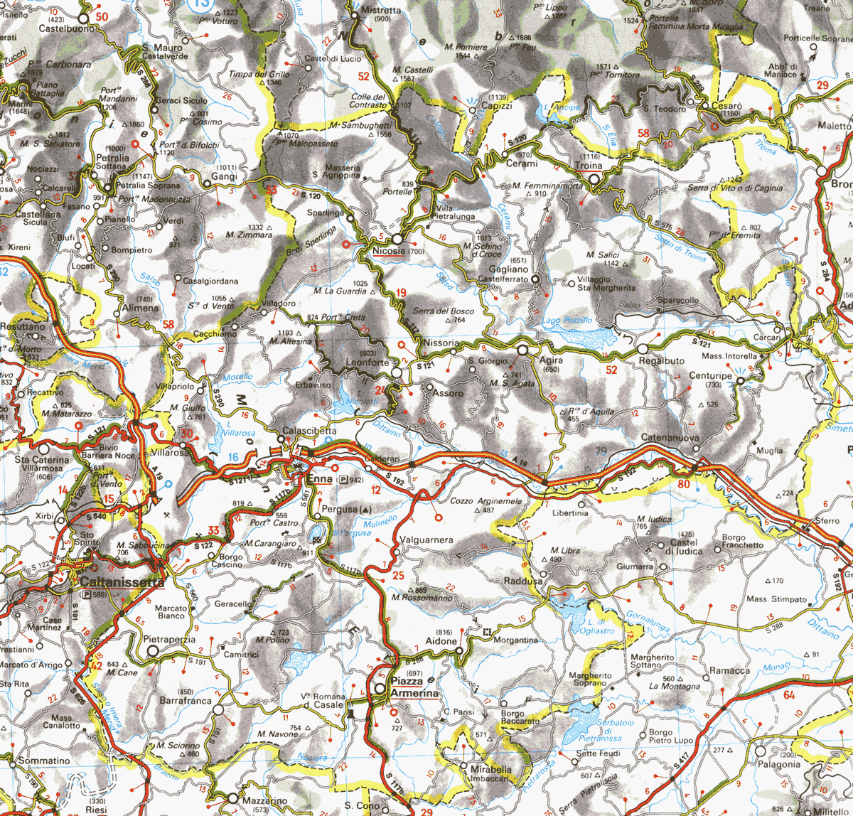 Map Of Enna Mappa Di Enna